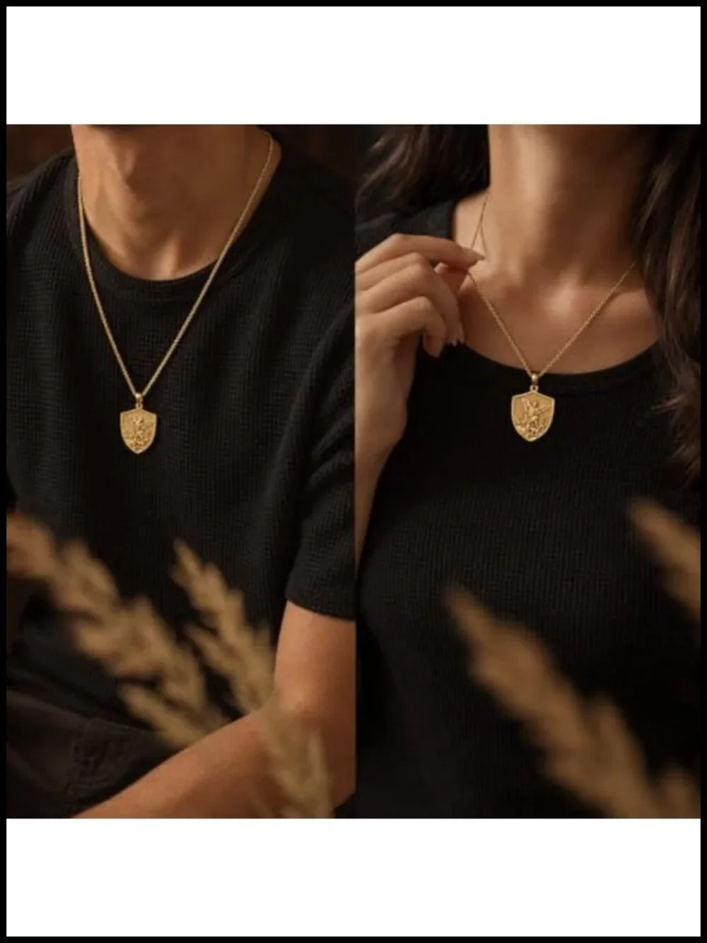 St Michael 14K Gold Plated Catholic Pendant Necklace Religious Amulet